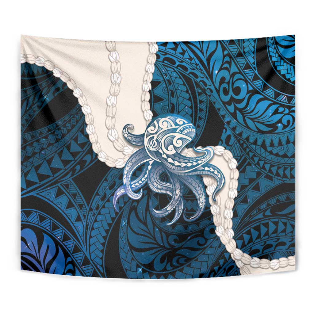 Blue Galaxy Polynesia Tribal Octopus Tattoo Tapestry Pikake Lei Polynesian Pattern LT14 - Polynesian Pride