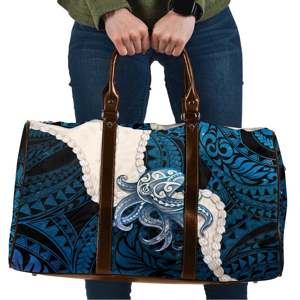 Blue Galaxy Polynesia Tribal Octopus Tattoo Travel Bag Pikake Lei Polynesian Pattern LT14 Blue - Polynesian Pride