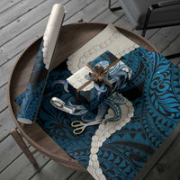 Blue Galaxy Polynesia Tribal Octopus Tattoo Wrapping Paper Pikake Lei Polynesian Pattern