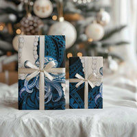 Blue Galaxy Polynesia Tribal Octopus Tattoo Wrapping Paper Pikake Lei Polynesian Pattern