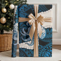 Blue Galaxy Polynesia Tribal Octopus Tattoo Wrapping Paper Pikake Lei Polynesian Pattern