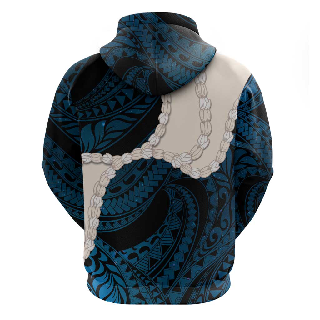 Blue Galaxy Polynesia Tribal Octopus Tattoo Zip Hoodie Pikake Lei Polynesian Pattern LT14 - Polynesian Pride