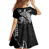Kanaloa Aloha Hawaii Family Matching Puletasi and Hawaiian Shirt Humpback Whale Octopus Tattoo Kakau Pattern LT14 - Polynesian Pride