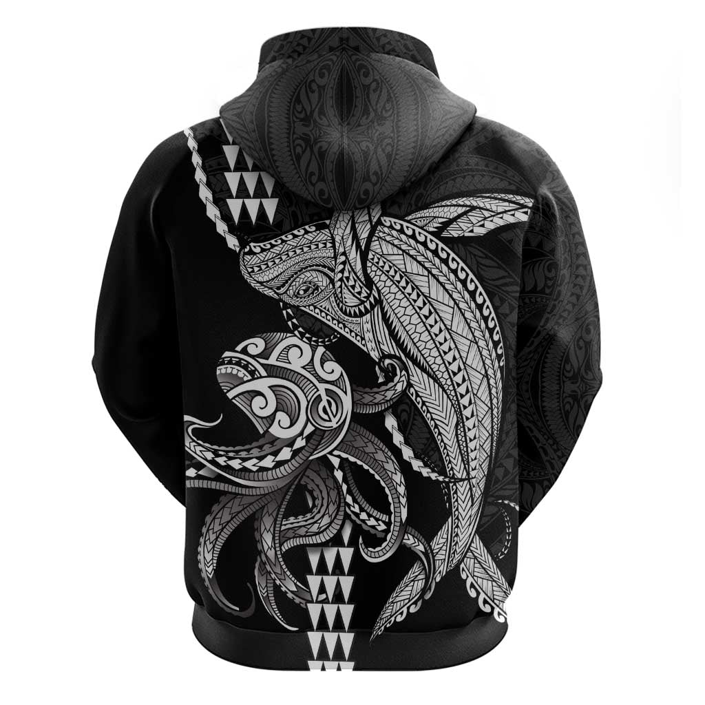Kanaloa Aloha Hawaii Hoodie Humpback Whale Octopus Tattoo Kakau Pattern LT14 - Polynesian Pride