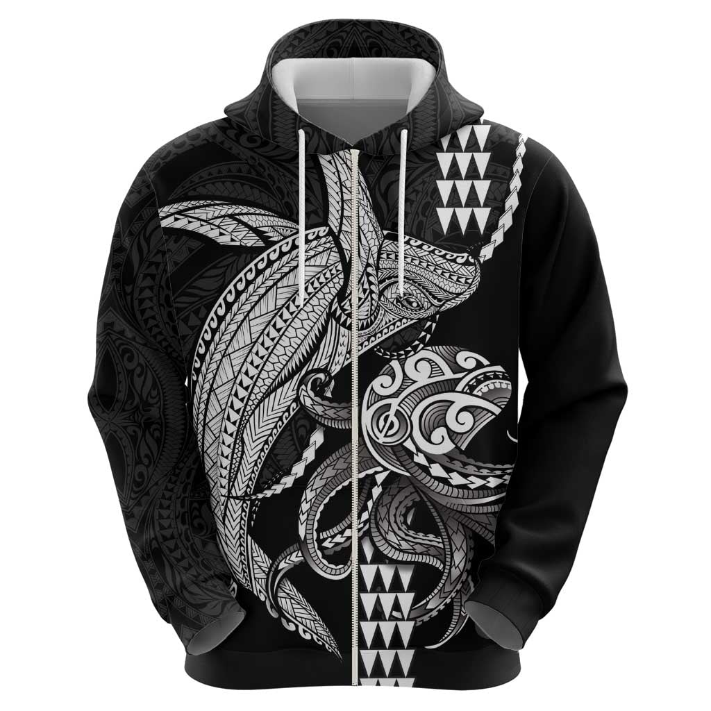 Kanaloa Aloha Hawaii Hoodie Humpback Whale Octopus Tattoo Kakau Pattern LT14 - Polynesian Pride
