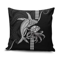 Kanaloa Aloha Hawaii Pillow Cover Humpback Whale Octopus Tattoo Kakau Pattern LT14 Black - Polynesian Pride