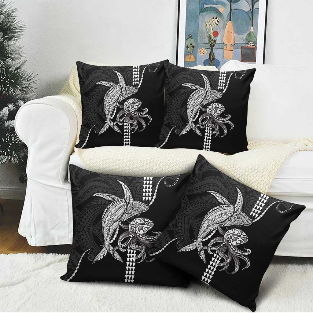 Kanaloa Aloha Hawaii Pillow Cover Humpback Whale Octopus Tattoo Kakau Pattern LT14 - Polynesian Pride