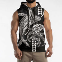 Kanaloa Aloha Hawaii Sleeveless Hoodie Humpback Whale Octopus Tattoo Kakau Pattern LT14 - Polynesian Pride