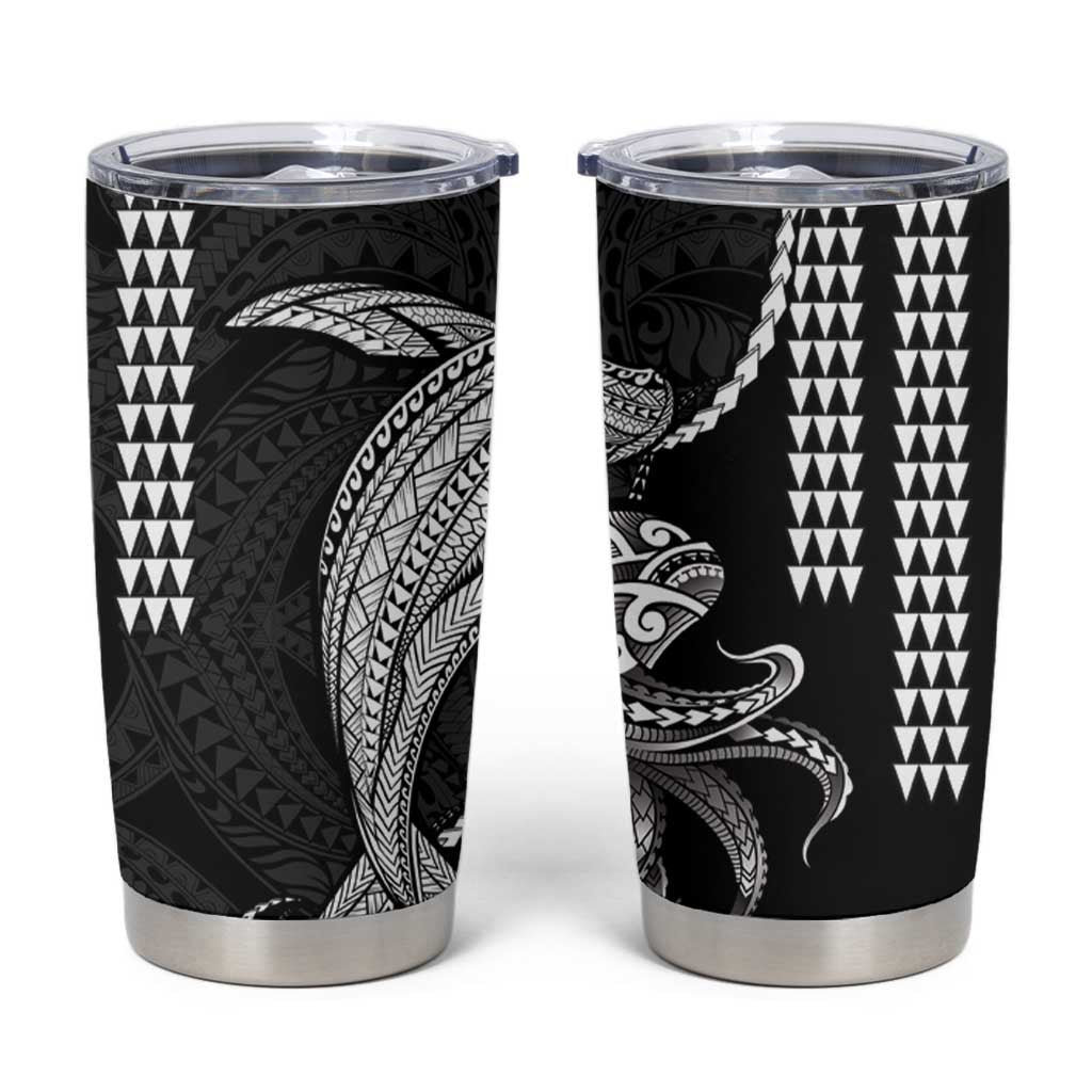 Kanaloa Aloha Hawaii Tumbler Cup Humpback Whale Octopus Tattoo Kakau Pattern LT14 Black - Polynesian Pride