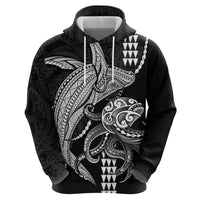 Kanaloa Aloha Hawaii Zip Hoodie Humpback Whale Octopus Tattoo Kakau Pattern LT14 - Polynesian Pride
