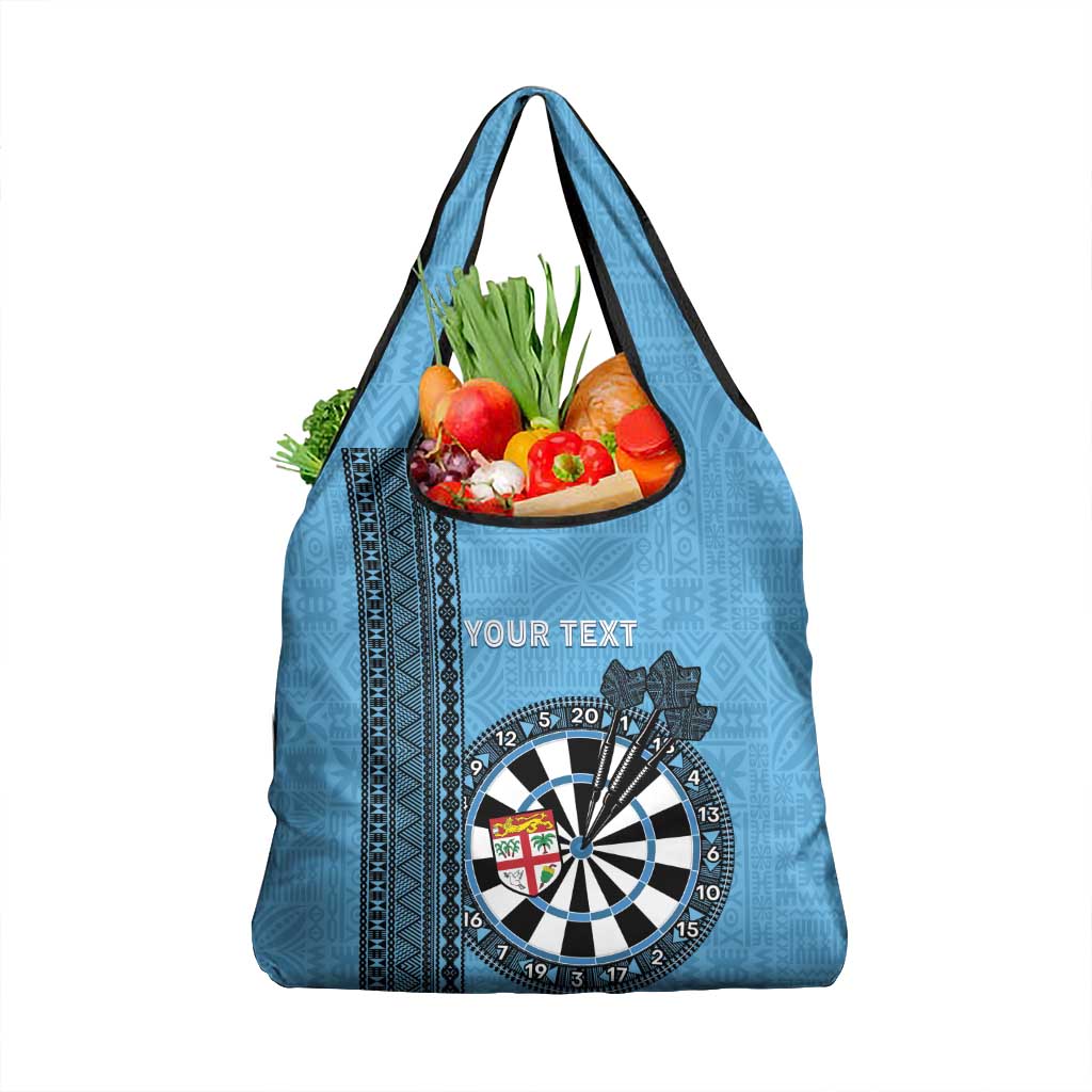 Fiji Darts Grocery Bag Fijian Tapa Pattern - Blue