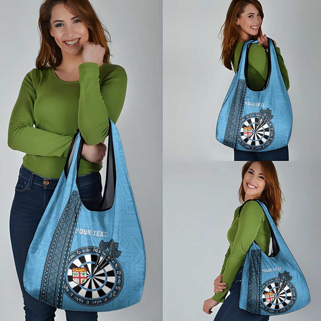 Fiji Darts Grocery Bag Fijian Tapa Pattern - Blue