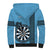 Personalised Fiji Darts Sherpa Hoodie Fijian Tapa Pattern - Blue