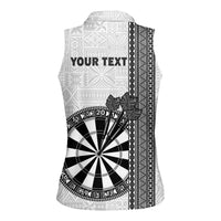 Personalised Fiji Darts Women Sleeveless Polo Shirt Fijian Tapa Pattern - White