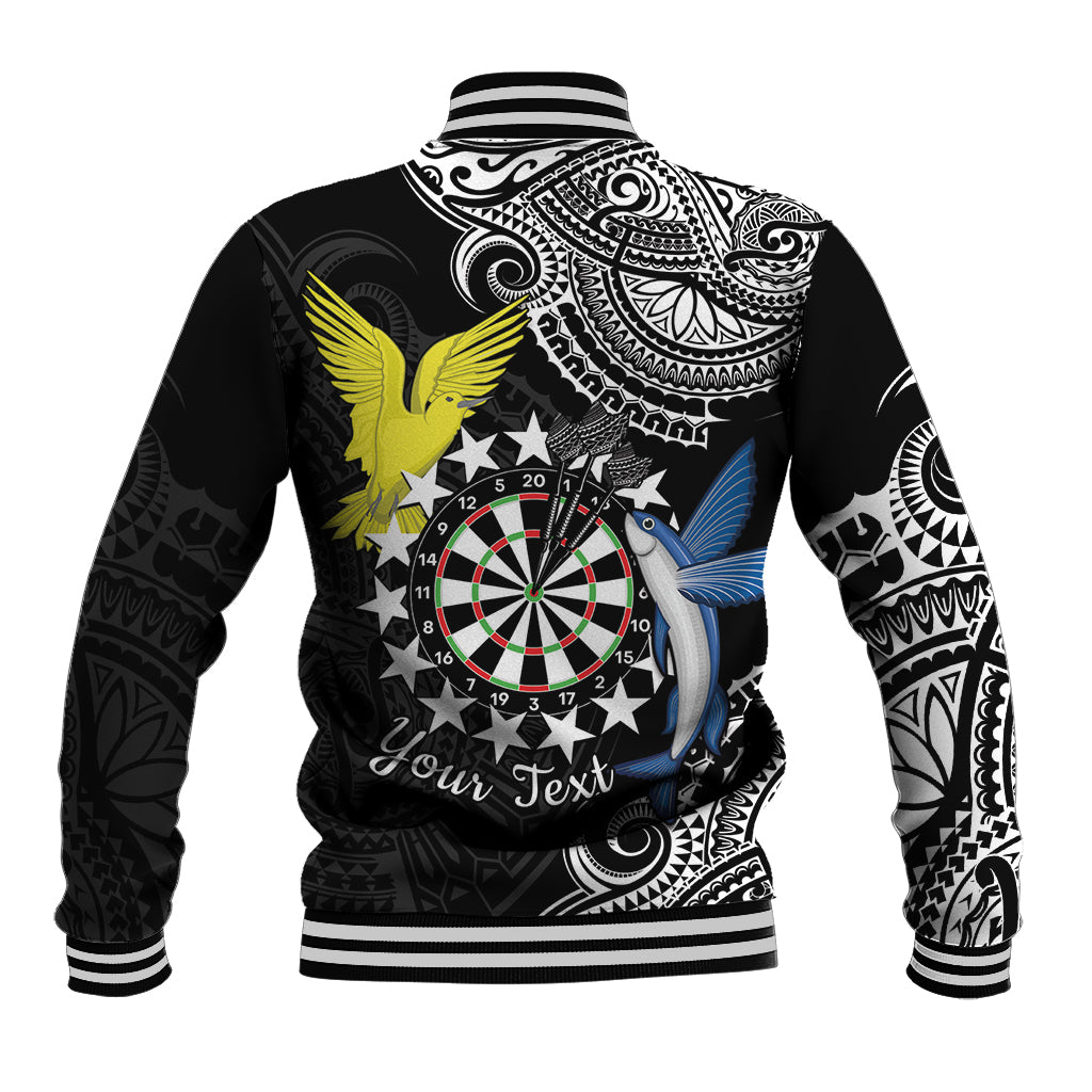 Personalised Cook Islands Darts Baseball Jacket Kuki Airani Tribal Pattern LT14 - Polynesian Pride
