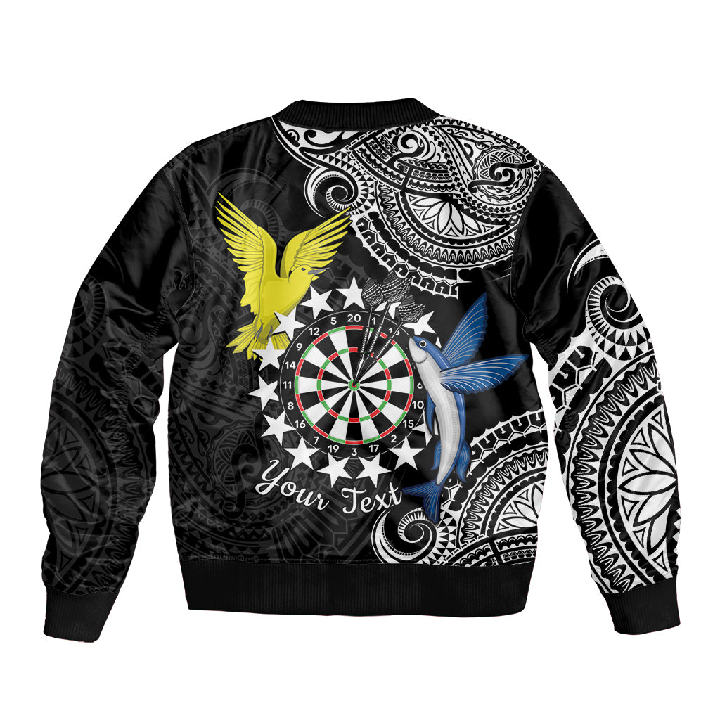 Personalised Cook Islands Darts Bomber Jacket Kuki Airani Tribal Pattern