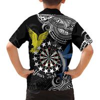 Personalised Cook Islands Darts Family Matching Long Sleeve Bodycon Dress and Hawaiian Shirt Kuki Airani Tribal Pattern