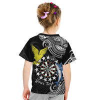 Personalised Cook Islands Darts Kid T Shirt Kuki Airani Tribal Pattern LT14 - Polynesian Pride
