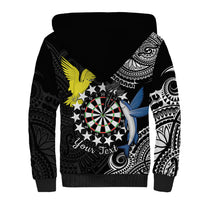 Personalised Cook Islands Darts Sherpa Hoodie Kuki Airani Tribal Pattern