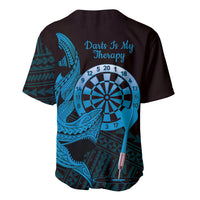 Aloha Hawaii Darts Baseball Jersey Dart Board With Polynesian Shark - Blue LT14 - Polynesian Pride