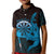 Aloha Hawaii Darts Kid Polo Shirt Dart Board With Polynesian Shark - Blue