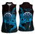 Aloha Hawaii Darts Women Sleeveless Polo Shirt Dart Board With Polynesian Shark - Blue