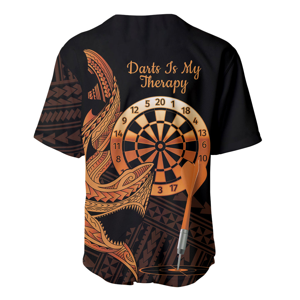 Aloha Hawaii Darts Baseball Jersey Dart Board With Polynesian Shark - Gold LT14 - Polynesian Pride