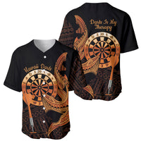 Aloha Hawaii Darts Baseball Jersey Dart Board With Polynesian Shark - Gold LT14 - Polynesian Pride