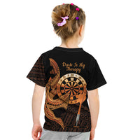 Aloha Hawaii Darts Kid T Shirt Dart Board With Polynesian Shark - Gold LT14 - Polynesian Pride