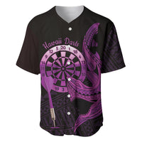 Aloha Hawaii Darts Baseball Jersey Dart Board With Polynesian Shark - Purple LT14 Purple - Polynesian Pride