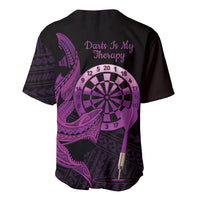 Aloha Hawaii Darts Baseball Jersey Dart Board With Polynesian Shark - Purple LT14 - Polynesian Pride