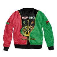 Personalised Vanuatu Darts Bomber Jacket Happiness Is A Tight Threesome Sand Drawing Art