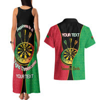 Personalised Vanuatu Darts Couples Matching Tank Maxi Dress and Hawaiian Shirt Happiness Is A Tight Threesome Sand Drawing Art LT14 - Polynesian Pride