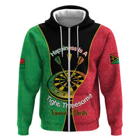Personalised Vanuatu Darts Hoodie Happiness Is A Tight Threesome Sand Drawing Art