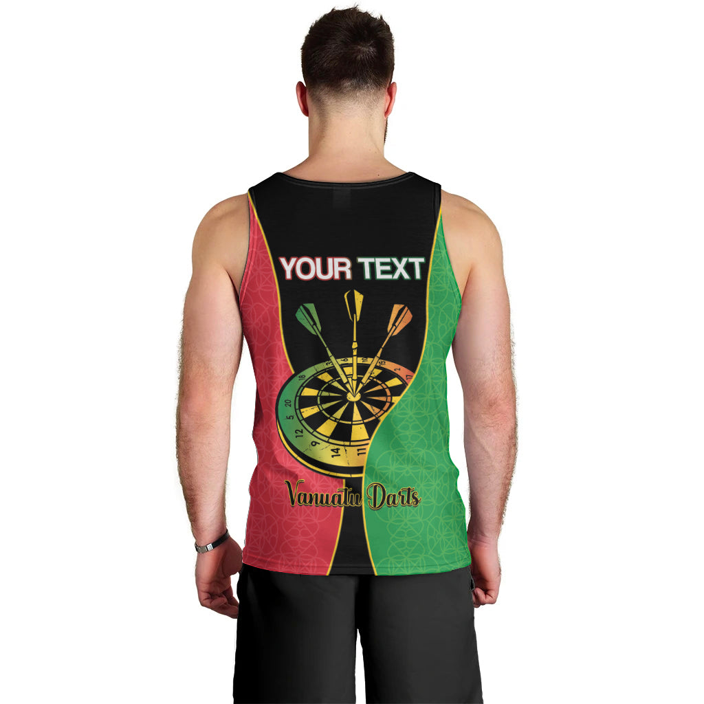 Personalised Vanuatu Darts Men Tank Top Happiness Is A Tight Threesome Sand Drawing Art LT14 - Polynesian Pride