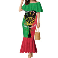 Personalised Vanuatu Darts Mermaid Dress Happiness Is A Tight Threesome Sand Drawing Art LT14 Women Red - Polynesian Pride
