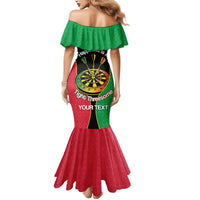 Personalised Vanuatu Darts Mermaid Dress Happiness Is A Tight Threesome Sand Drawing Art LT14 - Polynesian Pride
