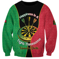 Personalised Vanuatu Darts Sweatshirt Happiness Is A Tight Threesome Sand Drawing Art LT14 Unisex Red - Polynesian Pride