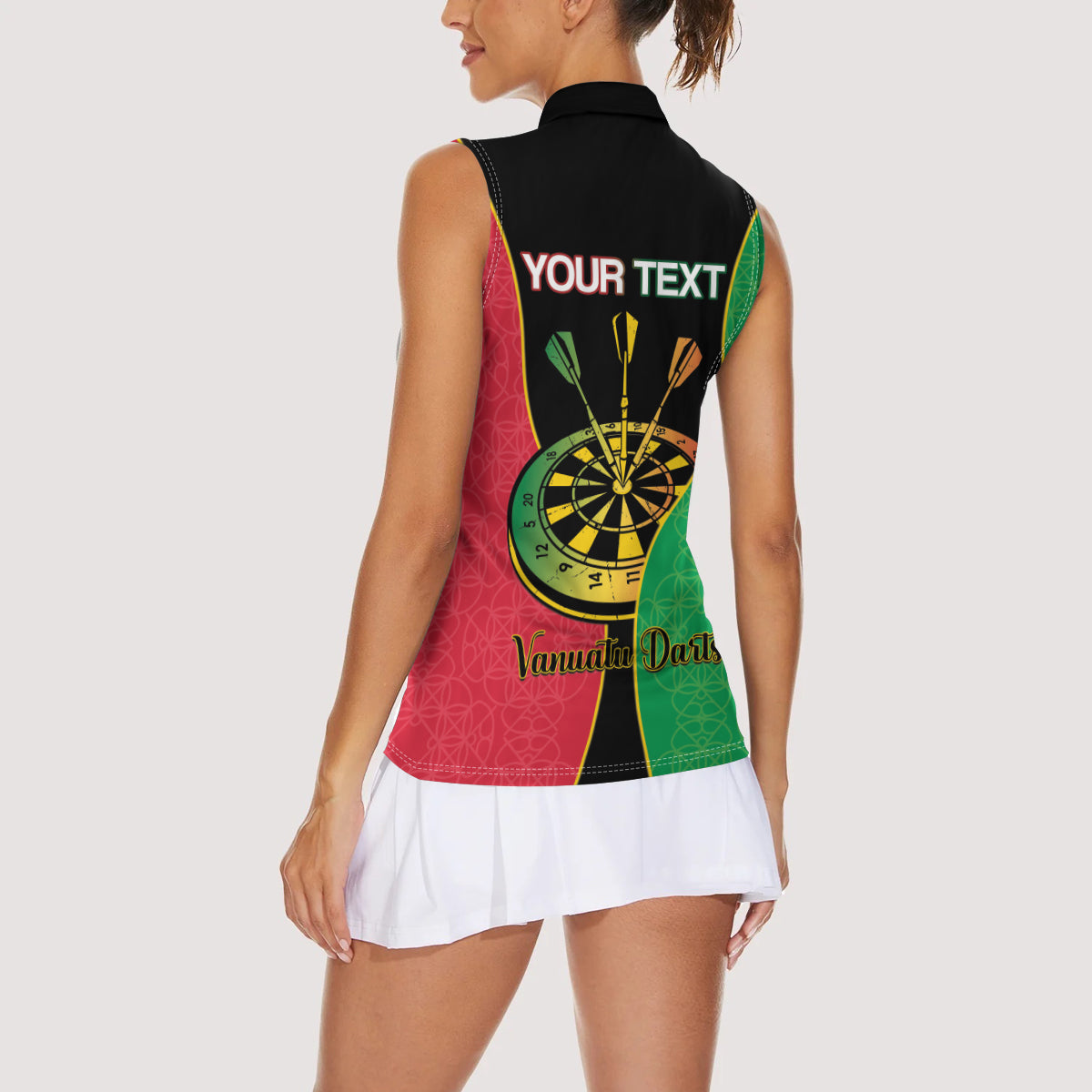 Personalised Vanuatu Darts Women Sleeveless Polo Shirt Happiness Is A Tight Threesome Sand Drawing Art LT14 - Polynesian Pride