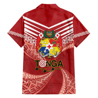 Tonga Darts Family Matching Puletasi and Hawaiian Shirt Tongan Ngatu Pattern
