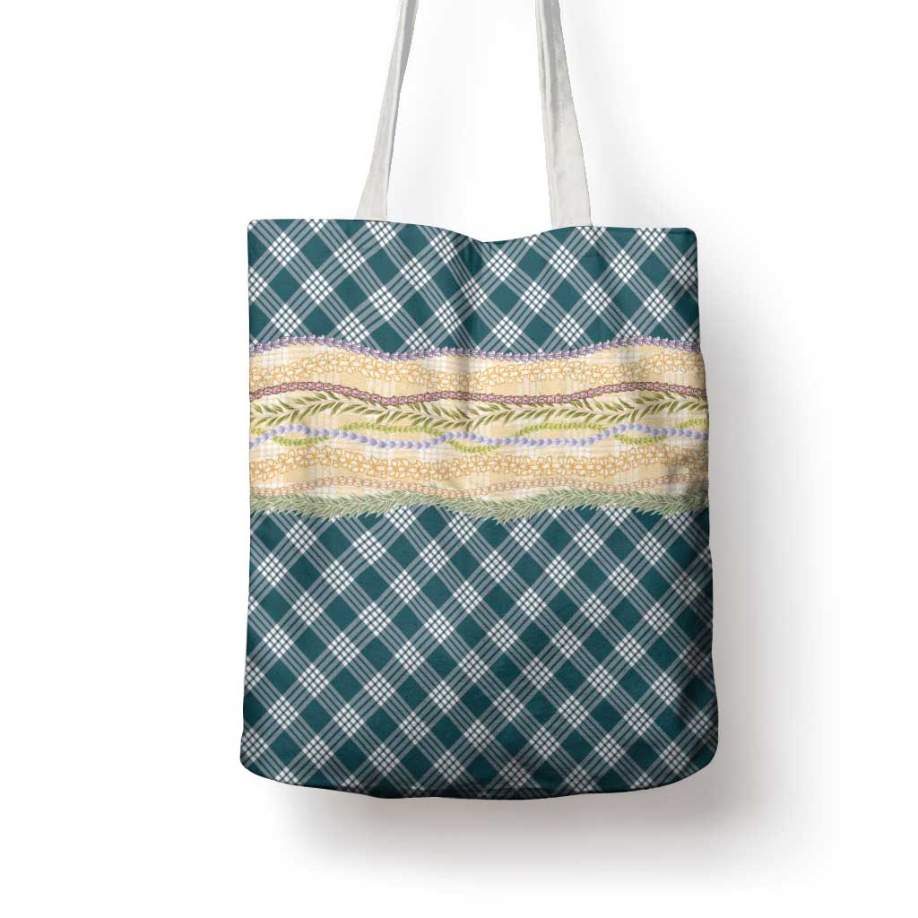 Dark Cyan Palaka Hawaii Leis Elegant Vibes Tote Bag LT14 - Polynesian Pride