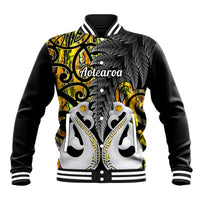 Personalised New Zealand Baseball Jacket Te Manaia Mangopare Maori And Fern Gold Style LT14 Unisex Gold - Polynesian Pride