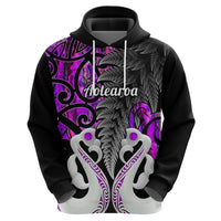 Custom New Zealand Hoodie Te Manaia Mangopare Maori and Fern Purple Style LT14 - Polynesian Pride