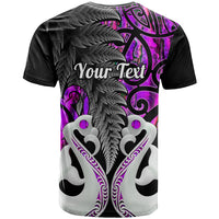 Custom New Zealand T Shirt Te Manaia Mangopare Maori And Fern Purple Style LT14 - Polynesian Pride