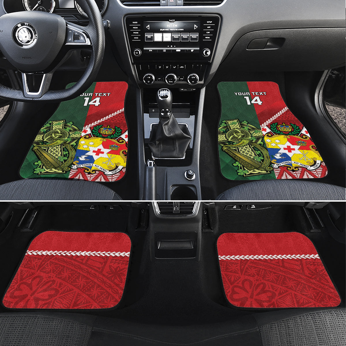 Custom Samoa And Ireland Rugby Car Mats Ikale Tahi With Shamrocks