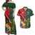 Custom Samoa And Ireland Rugby Couples Matching Off Shoulder Maxi Dress and Hawaiian Shirt Ikale Tahi With Shamrocks