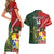 Custom Samoa And Ireland Rugby Couples Matching Short Sleeve Bodycon Dress and Hawaiian Shirt Ikale Tahi With Shamrocks