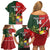 Custom Samoa And Ireland Rugby Family Matching Off Shoulder Short Dress and Hawaiian Shirt Ikale Tahi With Shamrocks