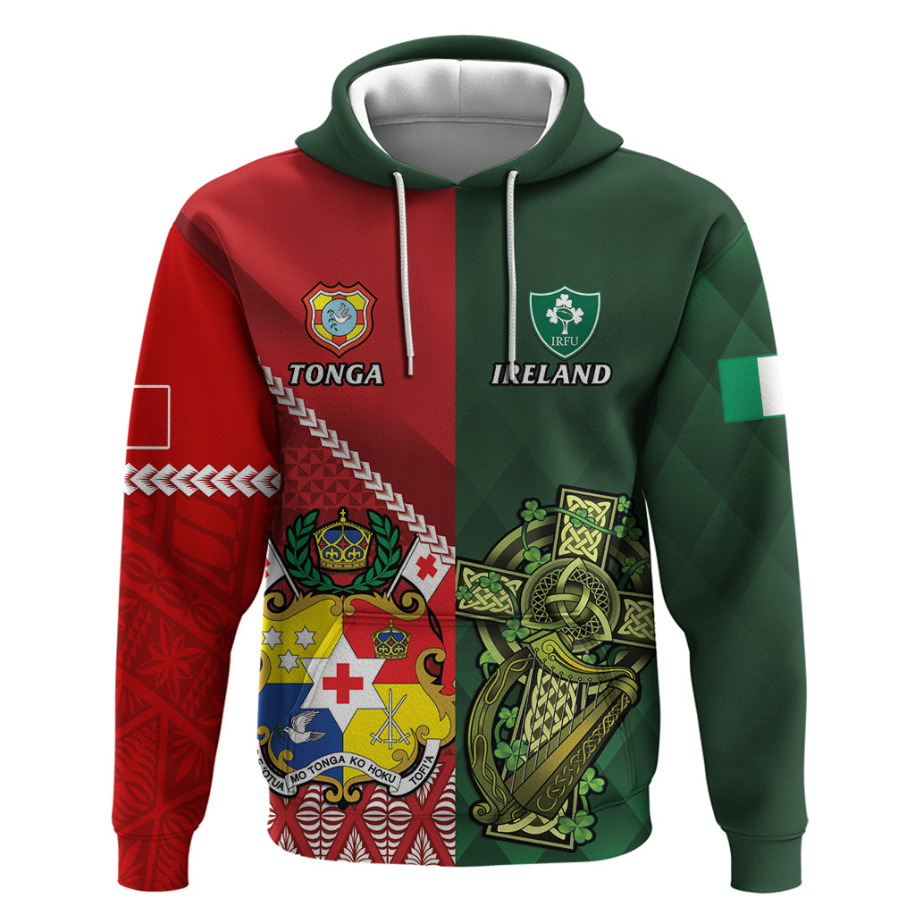 Custom Samoa And Ireland Rugby Hoodie Ikale Tahi With Shamrocks