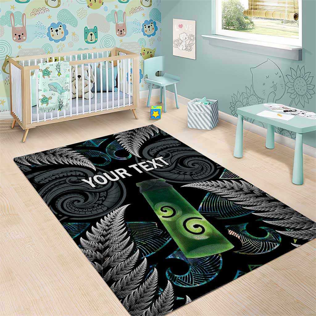 Personalised New Zealand Toki Area Rug Silver Fern Mix Aotearoa Maori Pattern